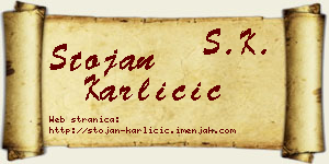 Stojan Karličić vizit kartica